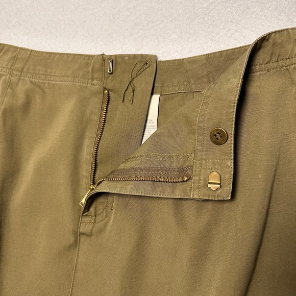 NWT Liz Claiborne Cottage Embroidered A-Line Cotton Skirt Midi Women 8 Olive - Picture 8 of 11